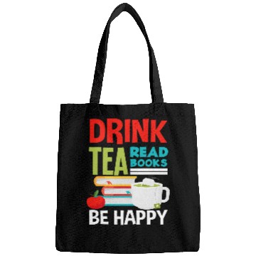 Discover Drink Tea Read Books Book Lover Book Reader Tea Drinker Book Bags