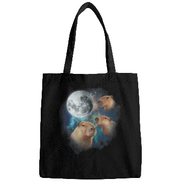 Discover 3 capybarass Howling At Moon Funny Weird Cursed Meme Bags