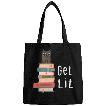 Discover Book Readers Get Lit Reading Books Funny Cat Lovers Bags