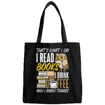 Discover Owl coffee reading reader books bookworm librarian Bags