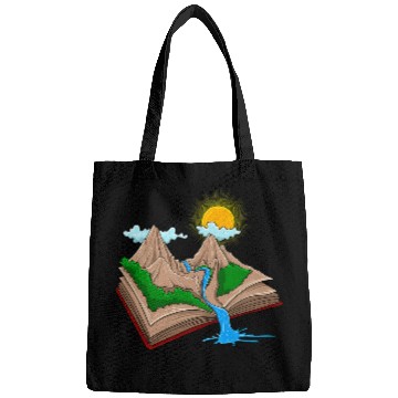 Discover Mens Creative Book Outdoors Scenery Mountain Sun Hiking Nerd Bags