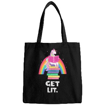 Discover Book Readers Get Lit Reading Books Funny Unicorns 2 Bags