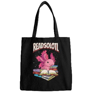 Discover Cute Readsolotl Book Reading Axolotls Bookworm Bags