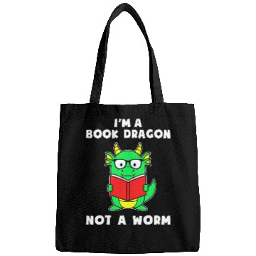 Discover Reading Author Writer IM A Book Dragon Not A Worm Bags