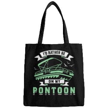 Discover Id Rather Be On My Pontoon Boat Captain Boating Bags