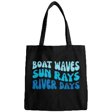 Discover Cute Summer Vacation Sunset Boat Waves Sun Rays River Days Bags