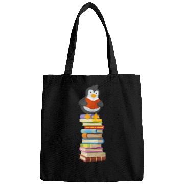 Discover Cute Penguin Reading Mens Womens Tops Book Lovers Bags