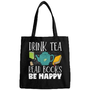 Discover Drink Tea Read Books Be Happy Reading Book Reader Bags