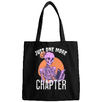 Discover One More Chapter Skeletons Book Halloween Reading Teacher Bags