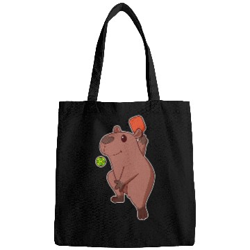 Discover Cute Kawaii capybaras Playing Pickleball Bags