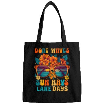 Discover Boat Waves Sun Rays Lake Days Summer Vacation Bags