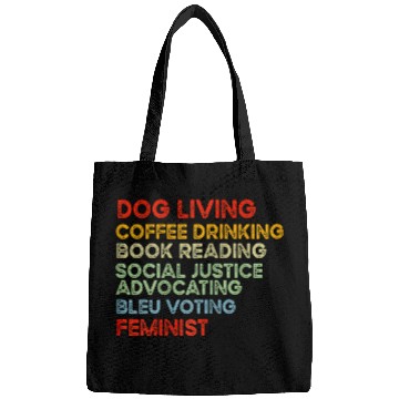 Discover dog loving coffee drinking book readingrights social justic Bags