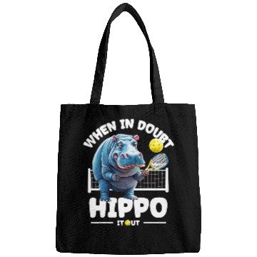 Discover Funny When In Doubt Hippo It Out Funny Hippo Pickleball Bags