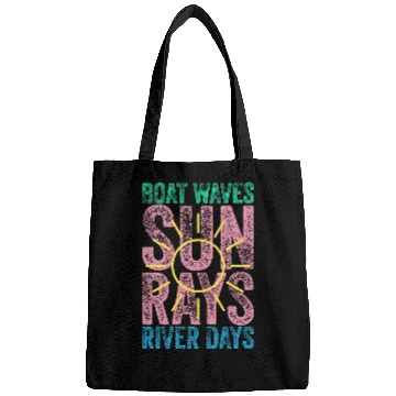 Discover Boat Waves Sun Rays River Days Cute Retro Summer Vacation Bags
