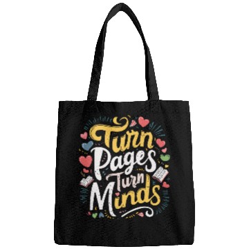 Discover cool turn pages turn minds reading book lovers reader design Bags
