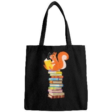 Discover Cute Squirrel Reading Mens Womens Tops Book Lovers Bags