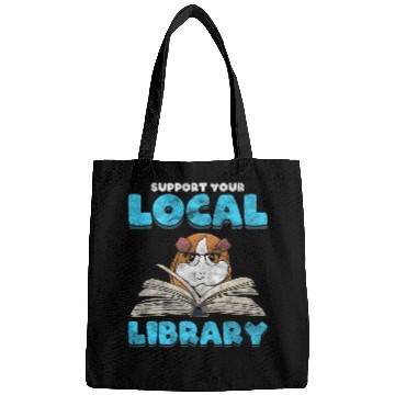 Discover Support Your Local Library Guinea Pig Book Reader Bags