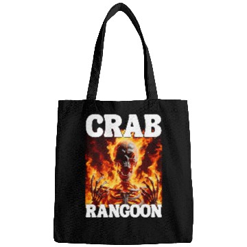 Discover Crab Rangoon Funny Cringe Hard Skeletons Meme Flames Bags