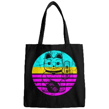 Discover Japanese Maneki Neko Lucky Cat Distressed Bags