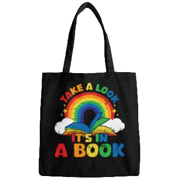 Discover take a look its in a book rainbow reading Bags