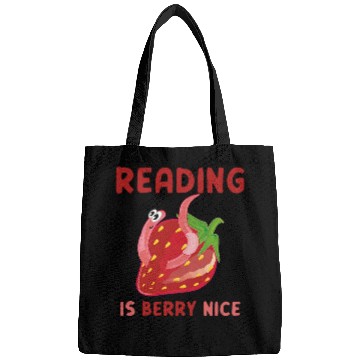 Discover Reading Is Berry Nice Funny Book Lover Strawberry Bags