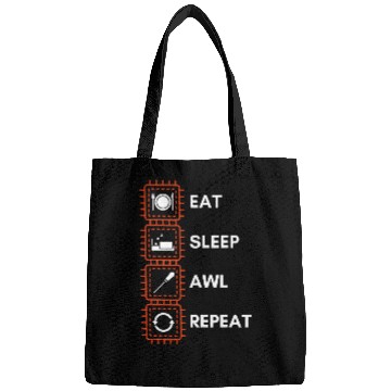 Discover Funny Leather Craftsman Sewing Eat Sleep Awl Repeat Bags