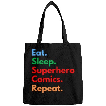 Discover Eat Sleep Superhero Comics Repeat for Comic Book Lovers Bags