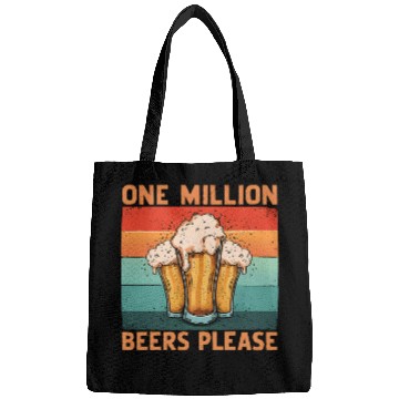 Discover One Million Beers Please vintagess Drinking Team Alcohol Lover Bags