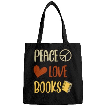 Discover Peace Love Books Designs For Book Lovers Bags