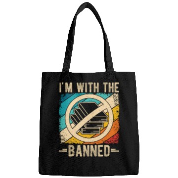 Discover IM WITH THE BANNED freess Speech Advocacy Book Lover Bags