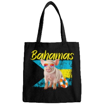 Discover Bahamas Swimming Pig Summer Vacation Beach Souvenir Bags