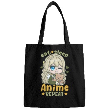 Discover Eat Sleep Anime Repeat I Chibi Kawaii Cosplay 4 Bags