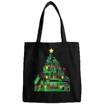Discover Green Christmas Book Tree Bags