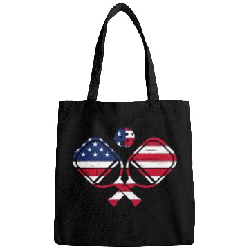 Discover Pickleball American Flag vintages Retro Pickleball Paddle USA Bags