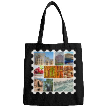 Discover Afghanistan Stamp Collage Bags