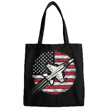 Discover Patriotic Fighter Jet American Flag USA Pride 4th of July Bags