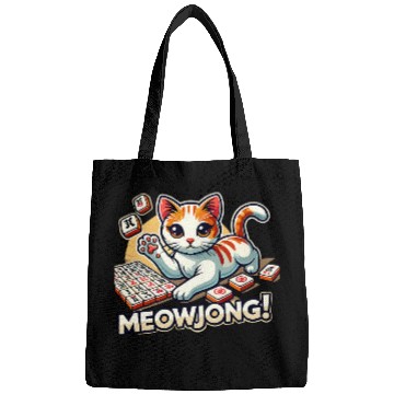 Discover Playing Mahjong Tiles Meowjong Cat Kitten Bags