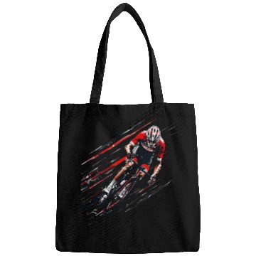 Discover Energetic Cyclist In Motion Graphic Cycling Bags