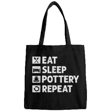 Discover Pottery Eat Sleep Repeat Funny Meme Bags