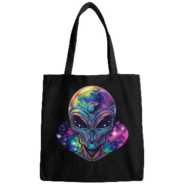 Discover Alien Head Ufo psychedelicss Alien Galaxy Trippy Space Bags