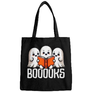 Discover Halloween ghostss Reading Books Librarian Reader Teacher Bags