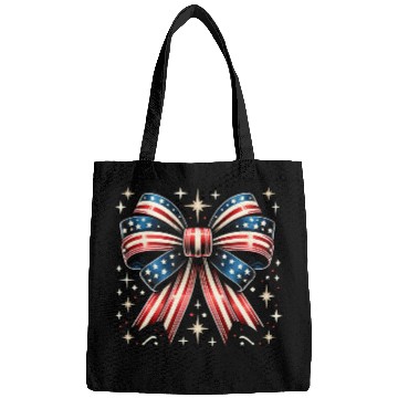 Discover Patriotic American Flag Bow Graphic Bags