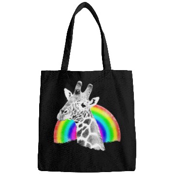 Discover Giraffe with Rainbow as Drawing Wild Animal in Africa Bags