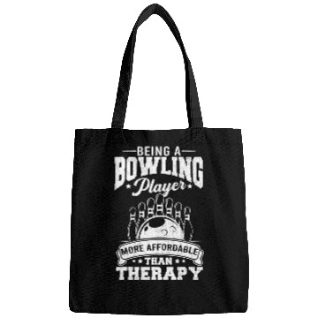 Discover Being A Bowling Player Is Therapy Funny Bowler Graphic Bags