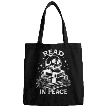 Discover Read In Peace Skull Book Lover Reading Bookish Bookworm Bags