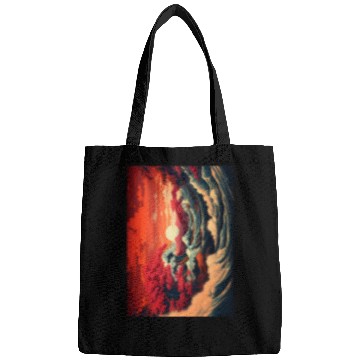 Discover vintagess Pacific Ocean Beach Bonsai Tree Sun Retro Bags