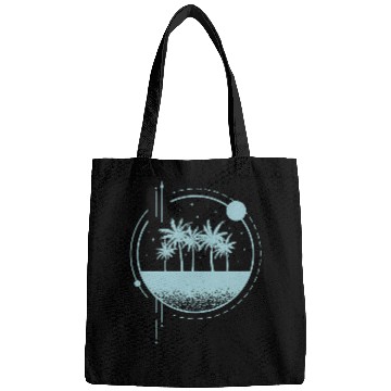 Discover Minimalist Geometry Shapes Palm Trees Light Blue Artwork Bags