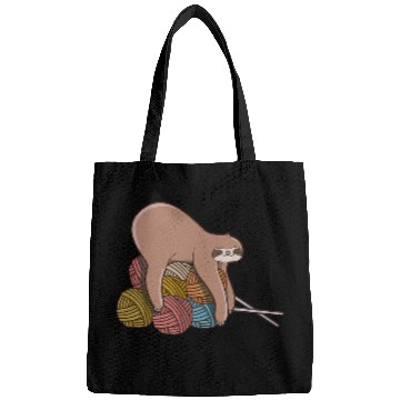 Discover Cute sloth knitting yarn wool knitting Bags