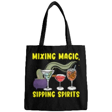 Discover Mixing Magic Sipping Spirits Barkeeper Bartender Halloween Bags