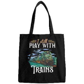 Discover Model Train Railroad Locomotive Engineer Trainspotting Art Bags